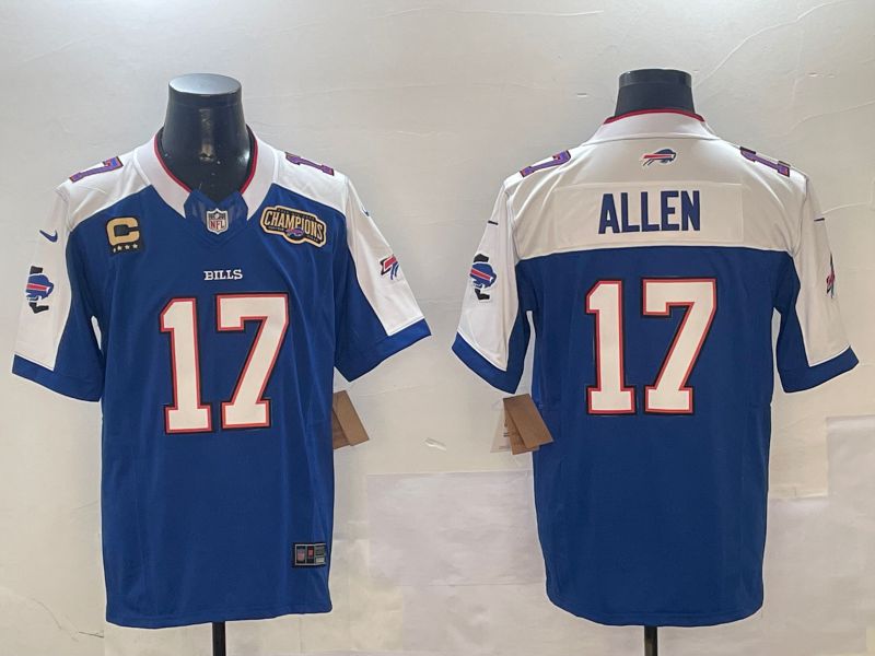 Men 2025 Buffalo Bills #17 Allen Blue Thanksgiving three generations Nike Limited NFL Jersey style 1->atlanta braves->MLB Jersey
